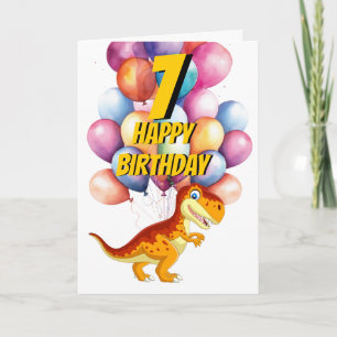 Carte de ballons d'anniversaire Dinosaur T Rex Gol