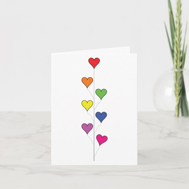 Carte de Ballons Hearts Tall (Devant)