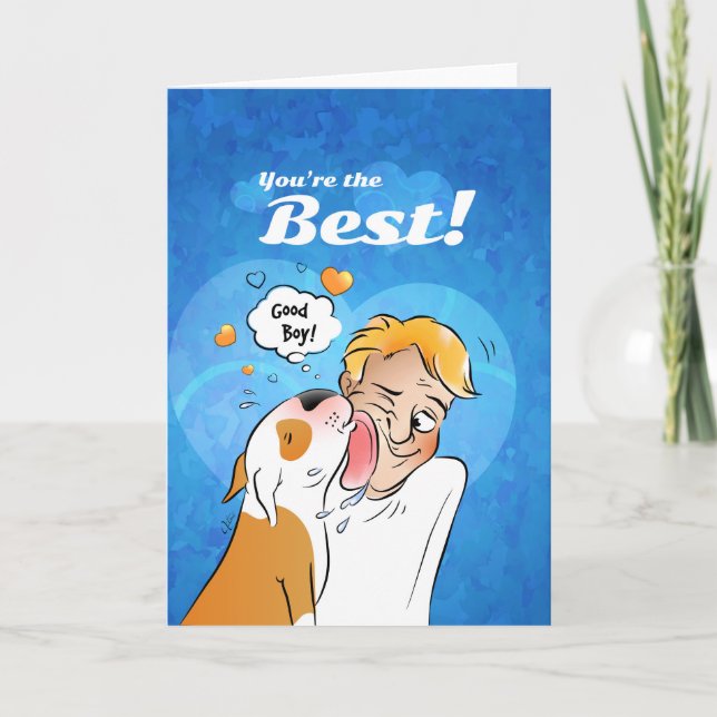 Carte de bande dessinée de bull-terrier "vous êtes (Devant)