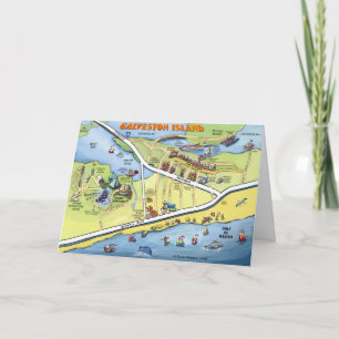 Carte de bande dessinée de Galveston le Texas