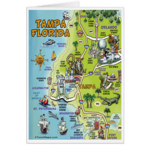 Carte de bande dessinée de Tampa la Floride