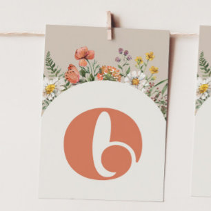 Carte de bannière haut-siège "O" fleur sauvage