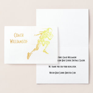 Carte de banquet de Merci d'entraîneur de football