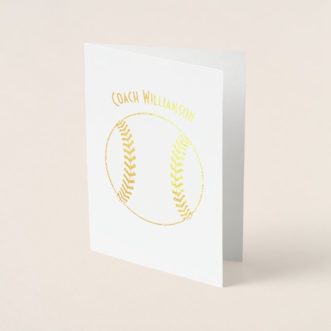 Carte de banquet Merci de l'entraîneur de baseball (Devant)