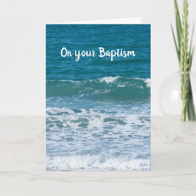 Carte de baptême Ocean Edge (Devant)