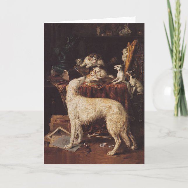 Carte de barzoï et de chats (Devant)