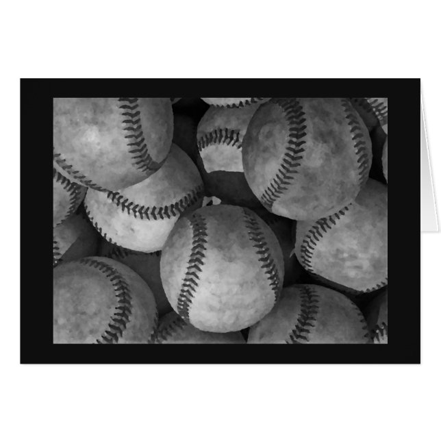 Carte de base-ball noire, grise et blanche (Devant horizontal)