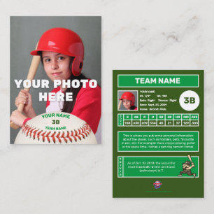 Carte de baseball Green Back - Statistiques person