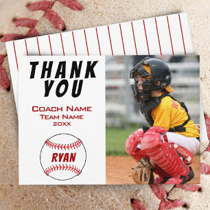 Carte de baseball Photo Merci Coach Baseball