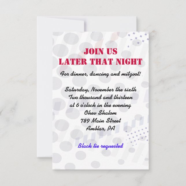 Carte de baseball Splatz Bar Mitzvah Party (Devant)