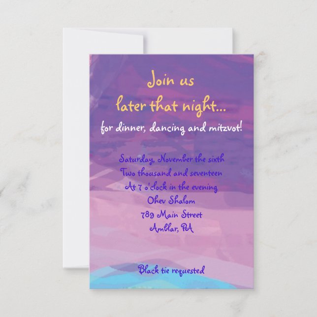 Carte de Bat mitzvah de soirée HEMSA MUSICAL (Devant)