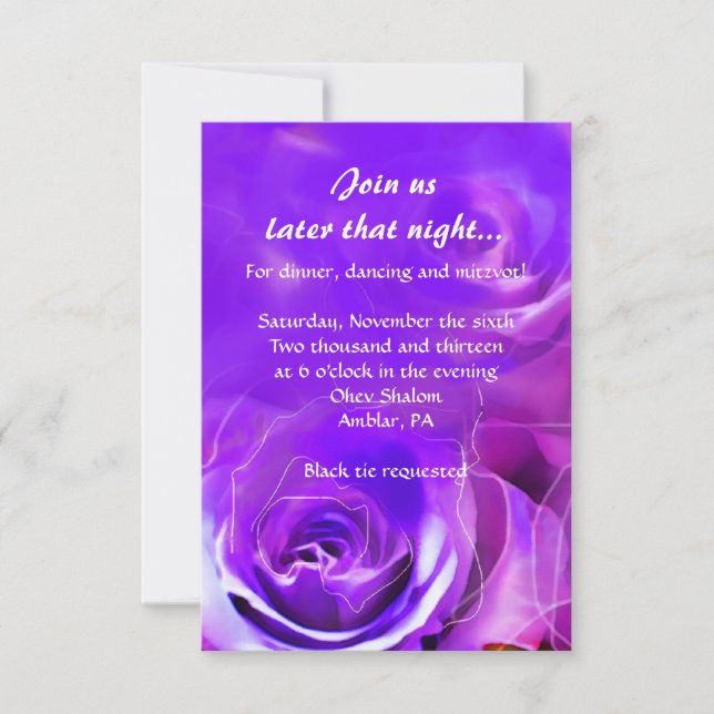 Carte de Bat mitzvah NEON ROSE WATERCOLOR (Devant)