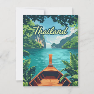 Carte de bateau longue queue de l'île tropicale de