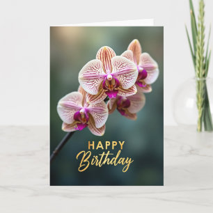 Carte de beauté d'orchidée striée
