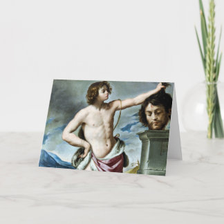 Carte de beaux-arts David avec la tête de Goliath