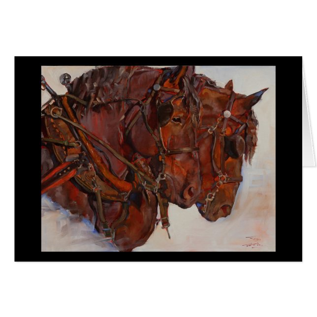 Carte de beaux-arts de cheval de trait de (Devant horizontal)