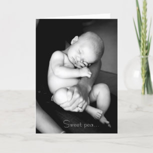 Carte de bébé de pois doux