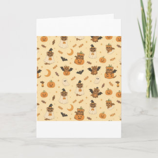 Carte de belettes en costume d'Halloween mignon