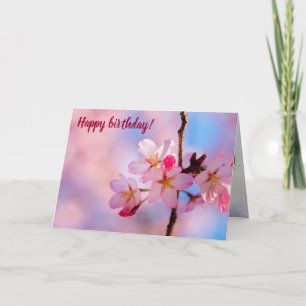 Carte De Belles Fleurs Sakura Sur Une Brèche Verticale