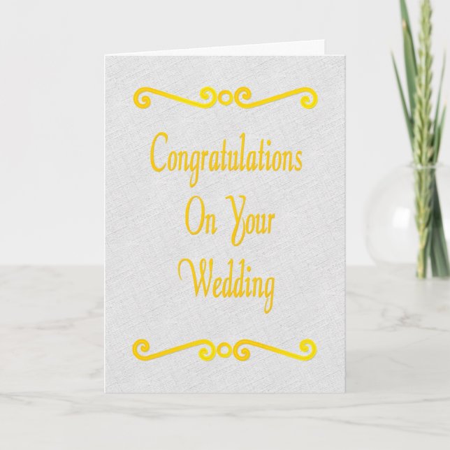 Carte De Belles Scrolls Félicitations À Votre Mariage (Devant)