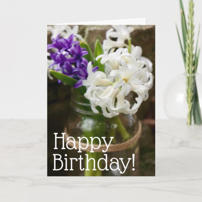 Carte de Bénédiction d'anniversaire de l'Hyacinthe (Devant)