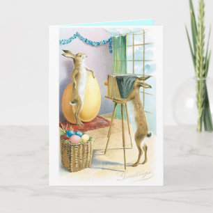 Carte de Bénédiction de Pâques vintage - Bunnies