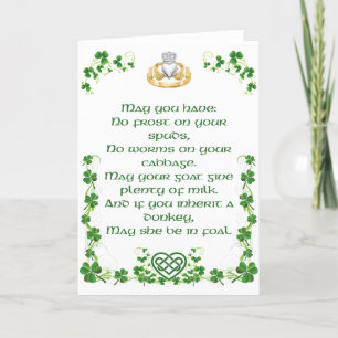 Carte de Bénédiction irlandaise de l'Irlande Optio