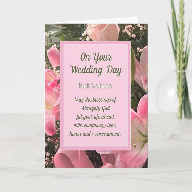 Carte de bénédictions de mariage chrétien personna (Devant)