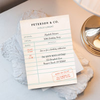 Carte de bibliothèque ancienne Cadeau pour un amou