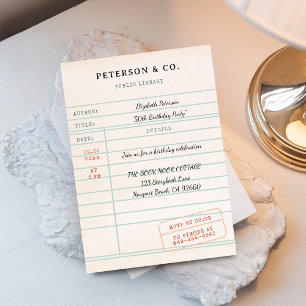 Carte de bibliothèque ancienne Livre d'amour Anniv