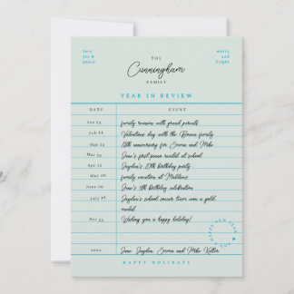 Carte de bibliothèque Bilan annuel Fête carte plat