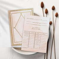 Carte de bibliothèque Mariage romantique Blush RSV