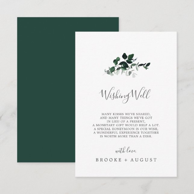 Carte de bien-être Emerald Green Mariage (Devant / Derrière)