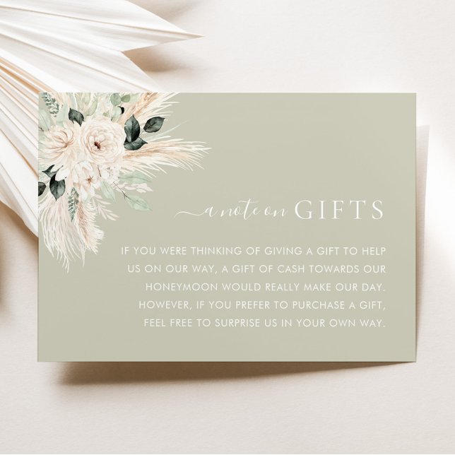 Carte de bien-être Floral Mariage vert Victoria (VICTORIA | Wishing Well Enclosure Card | Matching items available)