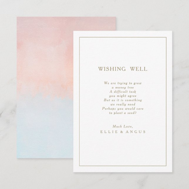 Carte de bien-être Sunset Watercolor Mariage (Devant / Derrière)