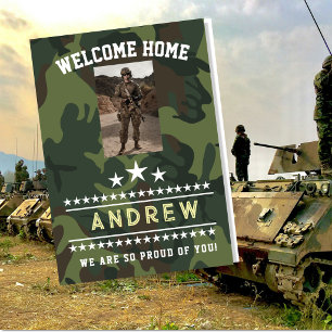 Carte de bienvenue à la maison pour les militaires
