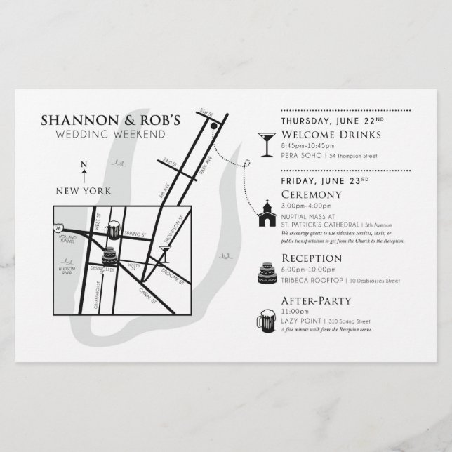 Carte de bienvenue de la semaine mariage - CUSTOM  (Dos)