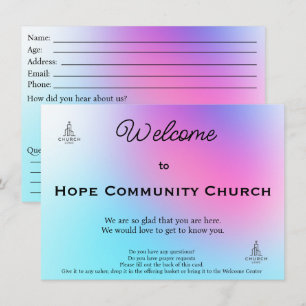 Carte de bienvenue de l'église Vibrant Grace