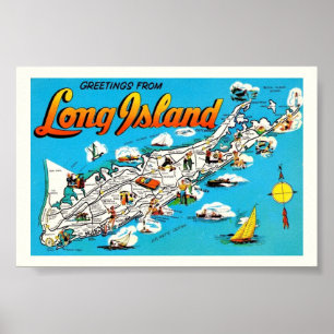 Carte de bienvenue de Long Island 6x4 impression