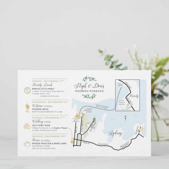 Carte de bienvenue du jour de mariage AUS - pour S (Debout devant)
