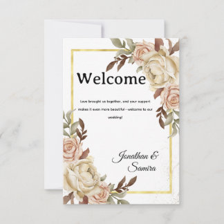 Carte de bienvenue florale