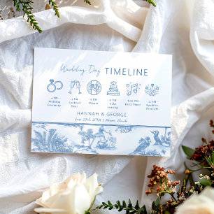 Carte de bienvenue Mariage Blue Coastal Toile
