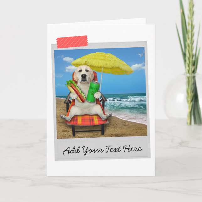 Carte de bière Yellow Labrador Retriever Beach (Devant)