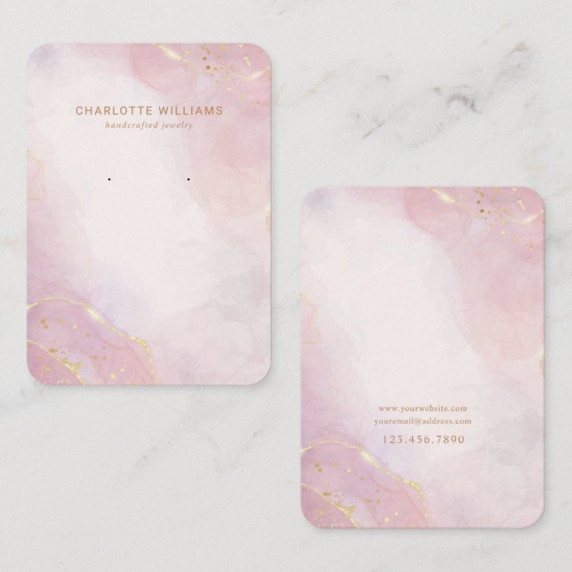 Carte de bijoux en or rose pâle (Devant / Derrière)