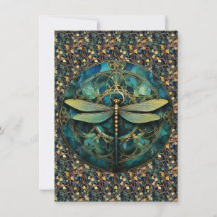 Carte de billet Art Nouveau Dragonfly