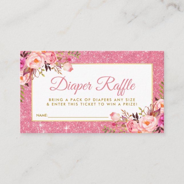 Carte de billet baby shower Pink Gold Diaper (Devant)