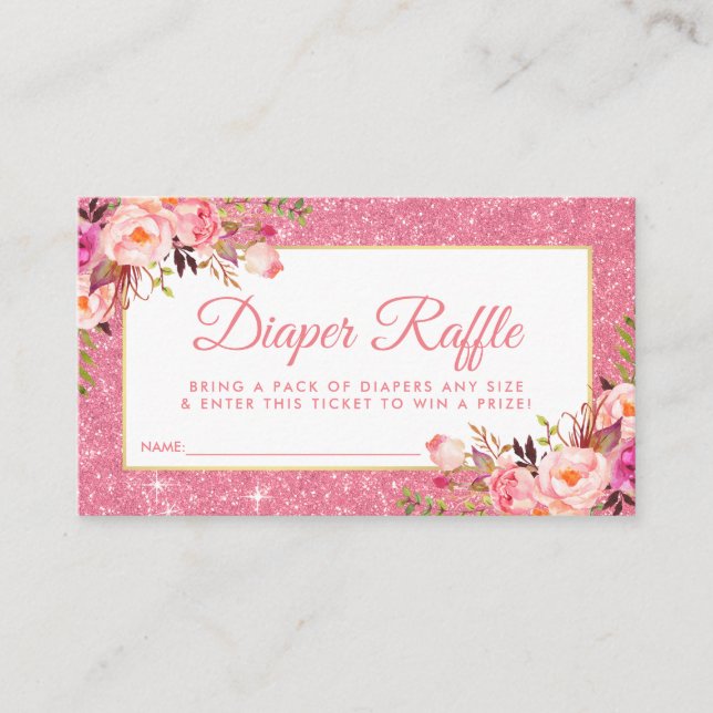 Carte de billet baby shower Pink Gold Diaper (Devant)