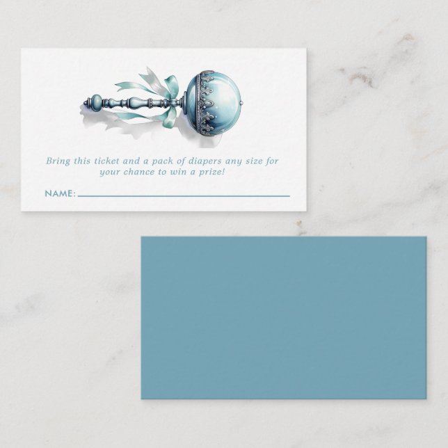 Carte de billet Blue Baby Rattle Boy Diaper (Devant / Derrière)