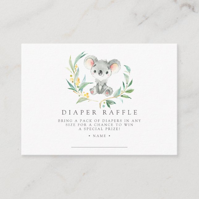 Carte de billet Bush Baby Koala Diaper (Devant)