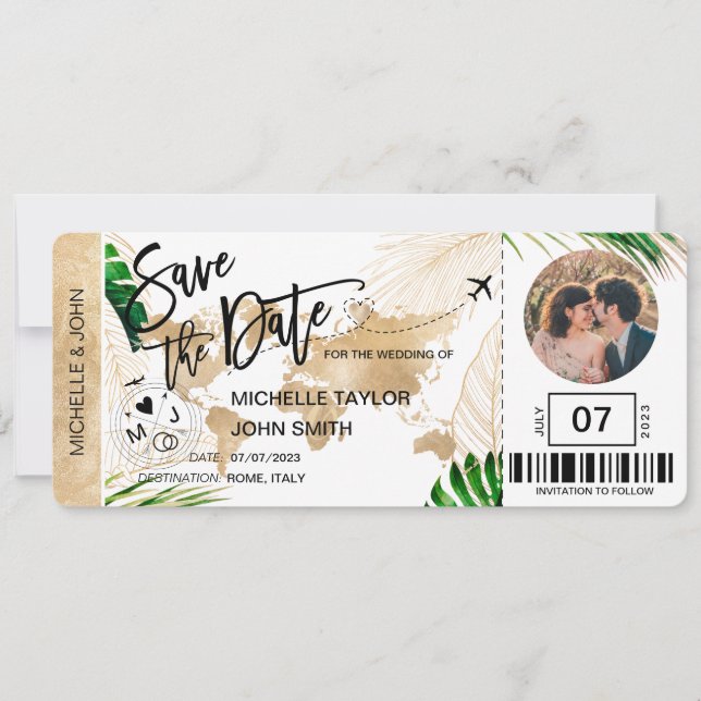 Carte de billet d'avion à conserver pour une photo (Devant)